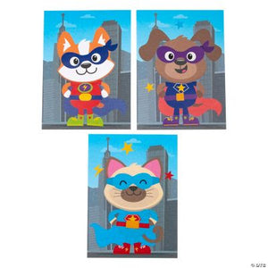 Superhero Animal Sticker Scene