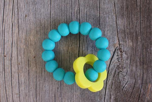 Teething Ring Turquoise Chartreuse