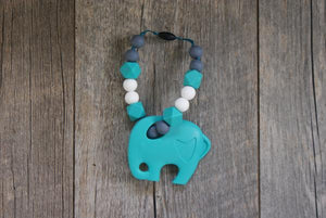 Carrier Teether Turquoise Elephant